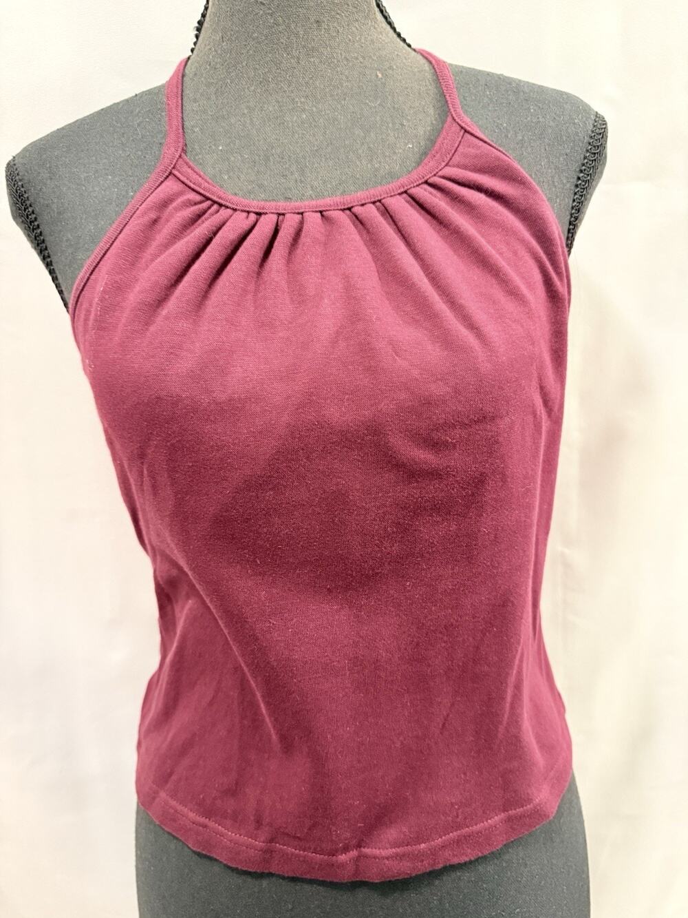 Y2K Vintage RUE21 Burgundy Halter Tank Top Women’s Size L Early 2000s